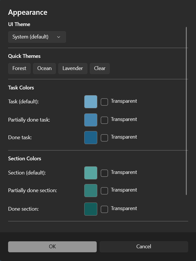 Color themes